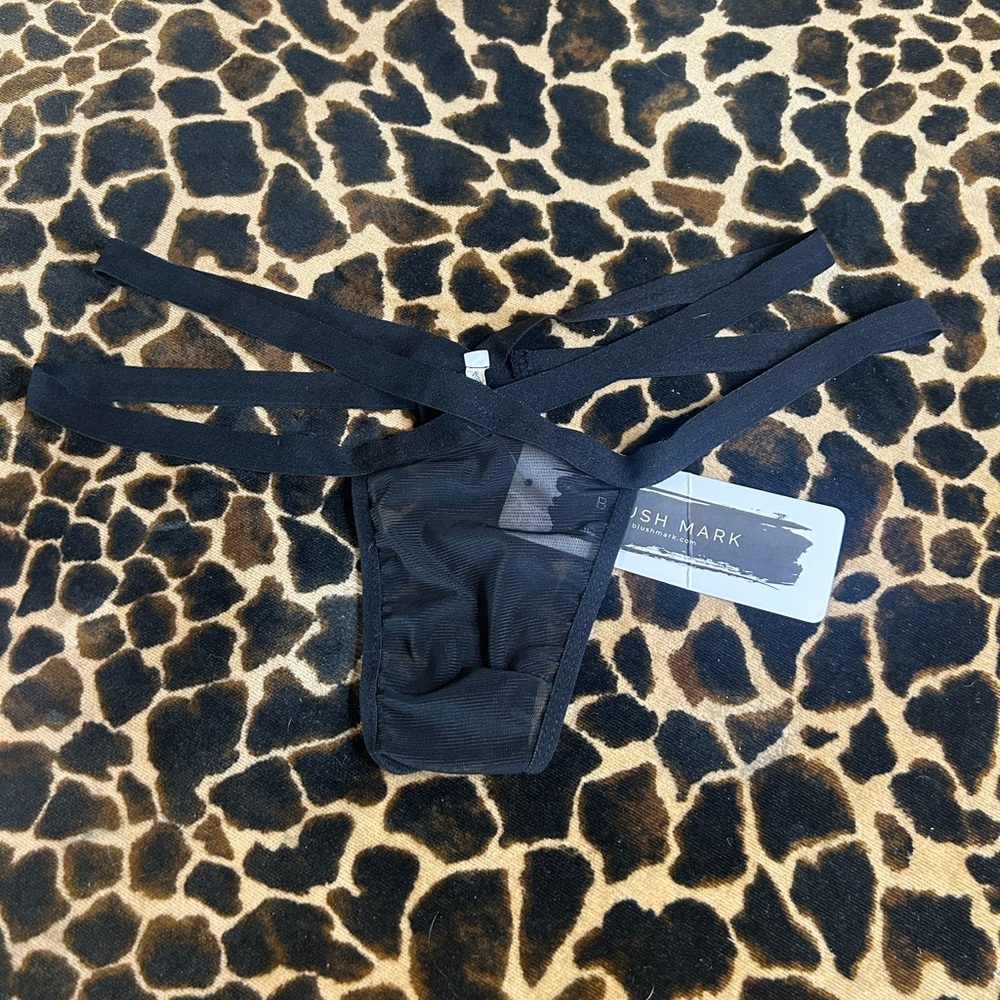 Black Strappy Thong